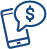 mobile phone with dollar sign