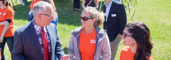 Steve talking with YWCA